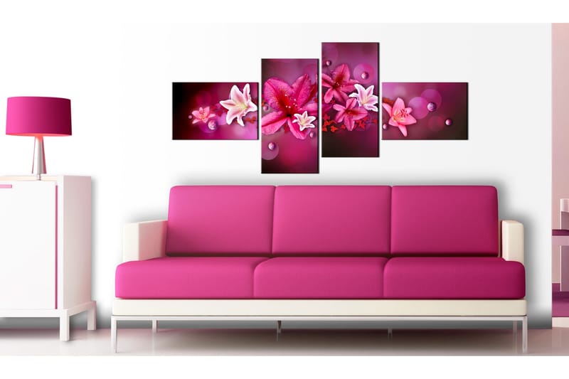 Tavla Lilies And Pearls 100x45 - Artgeist sp. z o. o. - Inredning & dekor - Tavlor & konst - Canvastavla