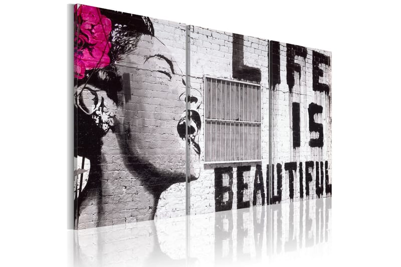 Tavla Lycklig Motto 120x60, Artgeist sp. z o. o.