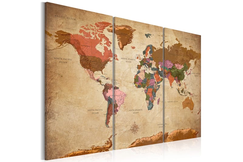 Tavla Maps Brown Elegance 90x60, Artgeist sp. z o. o.