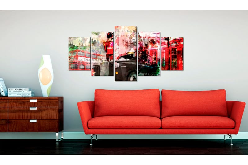 Tavla Memories From London 5 Pieces 100x50 - Artgeist sp. z o. o. - Inredning & dekor - Tavlor & konst - Canvastavla