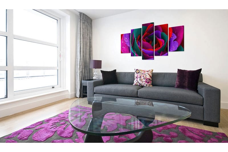 Tavla Multicoloured Rose 100x50 - Artgeist sp. z o. o. - Inredning & dekor - Tavlor & konst - Canvastavla
