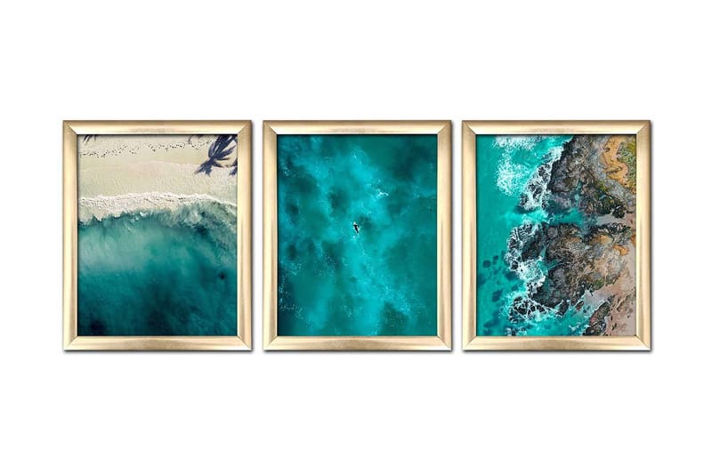 Tavla Nautical Med Ram 3-Pack Flerfärgad 23,5X28,5 - 23,5x28,5 cm - Inredning & dekor - Tavlor & konst