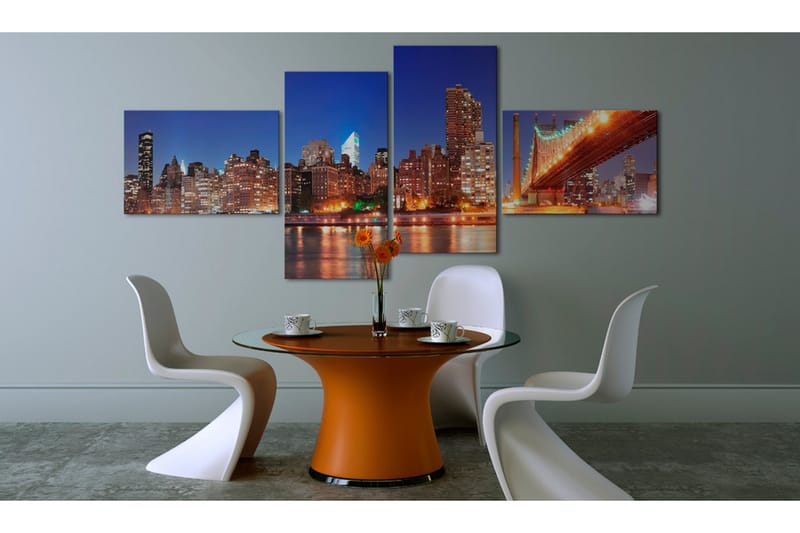 Tavla Night Panorama Nyc 200x90 - Artgeist sp. z o. o. - Inredning & dekor - Tavlor & konst - Canvastavla