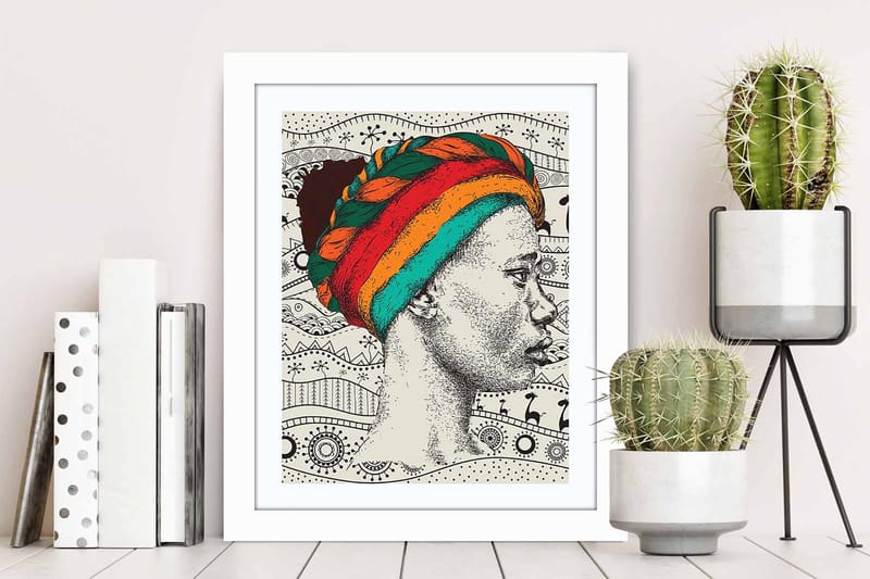 Tavla Oriental med Ram Flerfärgad - 23,5x28,5 cm - Inredning & dekor - Tavlor & konst