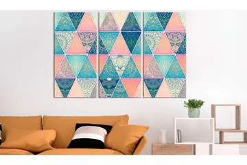 Tavla Oriental Triangles 3 Parts 90x60 - Artgeist sp. z o. o. - Inredning & dekor - Tavlor & konst - Canvastavla