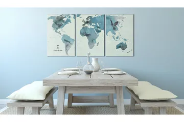 Tavla Ornitologiska Världskarta 120x60 - Artgeist sp. z o. o. - Inredning & dekor - Tavlor & konst - Canvastavla