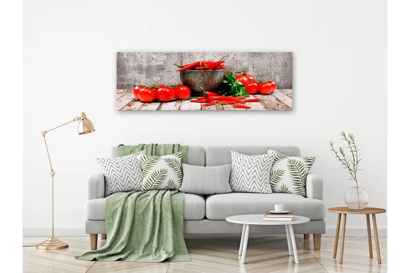 Tavla Red Vegetables (1 Part) Concrete Narrow 150x50, Artgeist sp. z o. o.
