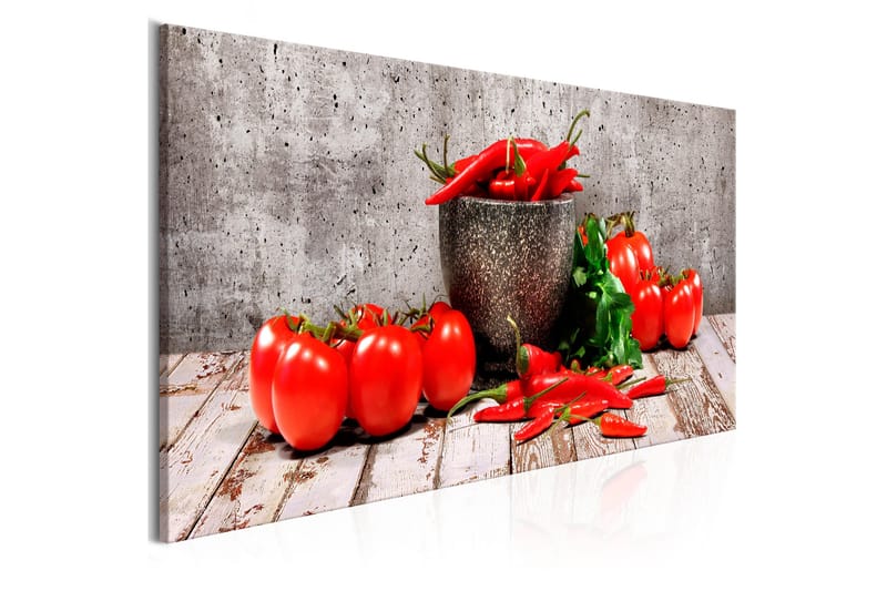 Tavla Red Vegetables (1 Part) Concrete Narrow 150x50 - Artgeist sp. z o. o. - Inredning & dekor - Tavlor & konst - Canvastavla