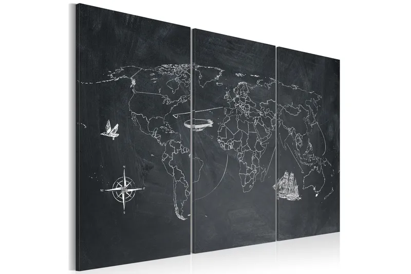 Tavla Resa Runt Världen Triptyken 120x80, Artgeist sp. z o. o.