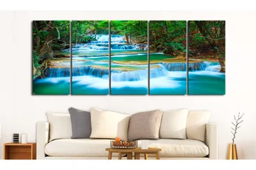 Tavla Sapphire Waterfalls 200x80 - Artgeist sp. z o. o. - Inredning & dekor - Tavlor & konst - Canvastavla