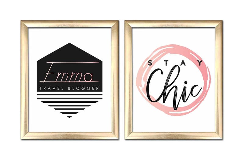 Tavla Sayings med Ram 2-pack Flerfärgad - 23,5x28,5 cm - Inredning & dekor - Tavlor & konst