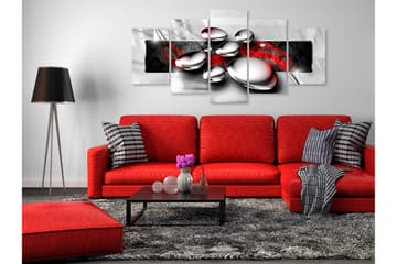 Tavla Shiny Stones 5 Parts Wide Red 100x50 - Artgeist sp. z o. o. - Inredning & dekor - Tavlor & konst - Canvastavla