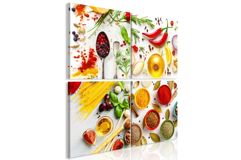 Tavla Spices Of The World 4 Parts 80x80, Artgeist sp. z o. o.