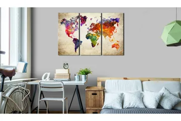 Tavla The World's Map In Watercolor 90x60 - Artgeist sp. z o. o. - Inredning & dekor - Tavlor & konst - Canvastavla