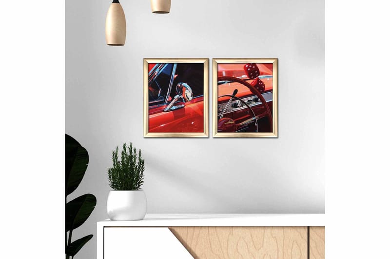 Tavla Transportation med Ram 2-pack Flerfärgad - 23,5x28,5 cm - Inredning & dekor - Tavlor & konst