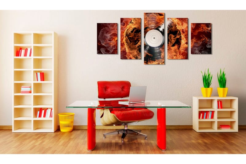 Tavla Vinyl On Fire 200x100 - Artgeist sp. z o. o. - Inredning & dekor - Tavlor & konst - Canvastavla