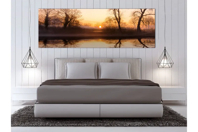 Tavla Winter Sunset (1 Part) Narrow 135x45 - Inredning & dekor - Tavlor & konst - Canvastavla