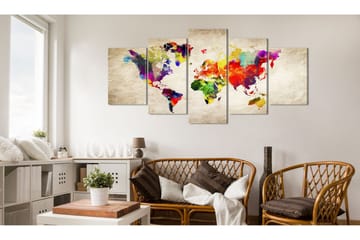 Tavla World Map Abstract Fantasy 200x100 - Artgeist sp. z o. o. - Inredning & dekor - Tavlor & konst - Canvastavla