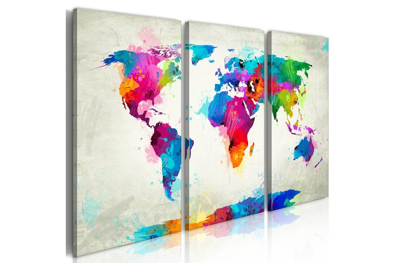 Tavla World Map An Explosion Of Colors 120x80, Artgeist sp. z o. o.