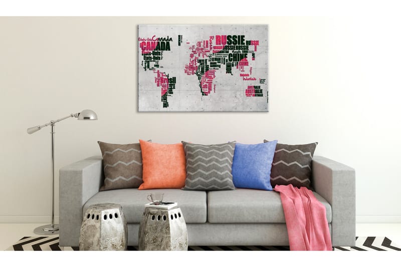 Tavla World Map: The French Connection (FR) 60x40, Artgeist sp. z o. o.