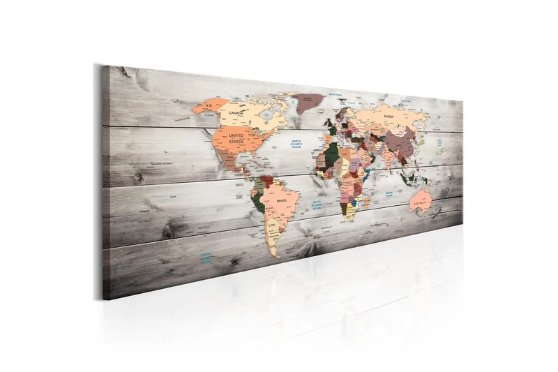 Tavla World Maps Wooden Travels 135x45 cm