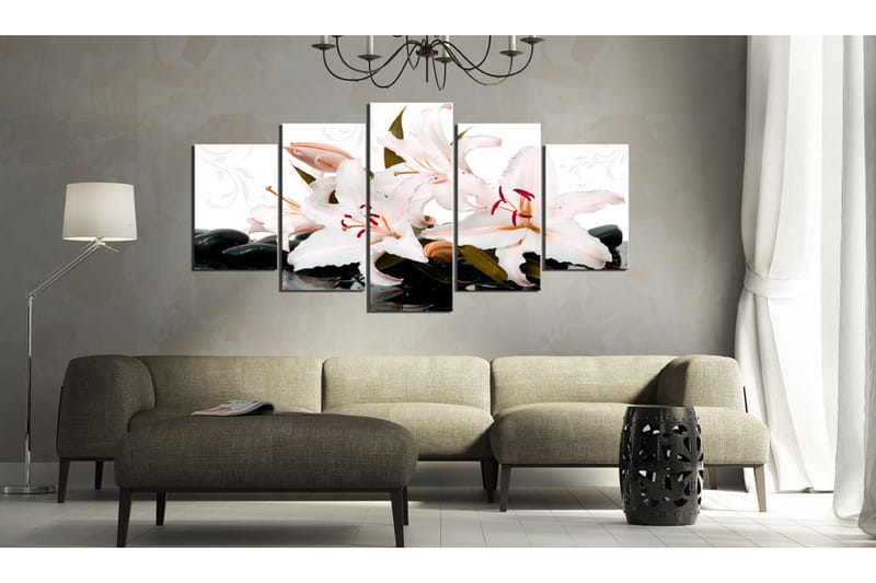 Tavla Zen Stones And Lilies 200x100 - Artgeist sp. z o. o. - Inredning & dekor - Tavlor & konst - Canvastavla