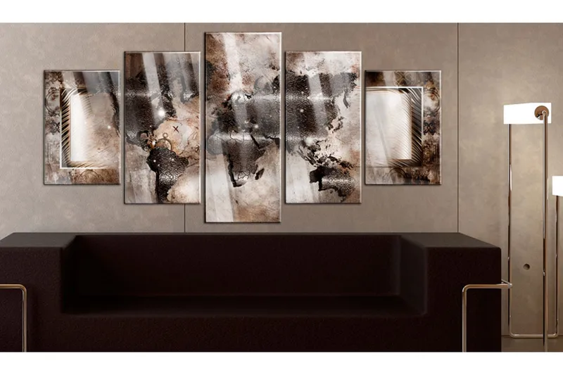 Tavla På Akryl Platinum Map 100X50 Brun - Artgeist sp. z o. o. - Inredning & dekor - Tavlor & konst