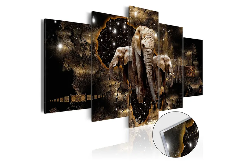 Tavla På Akryl Brown Elephants 100x50, Artgeist sp. z o. o.