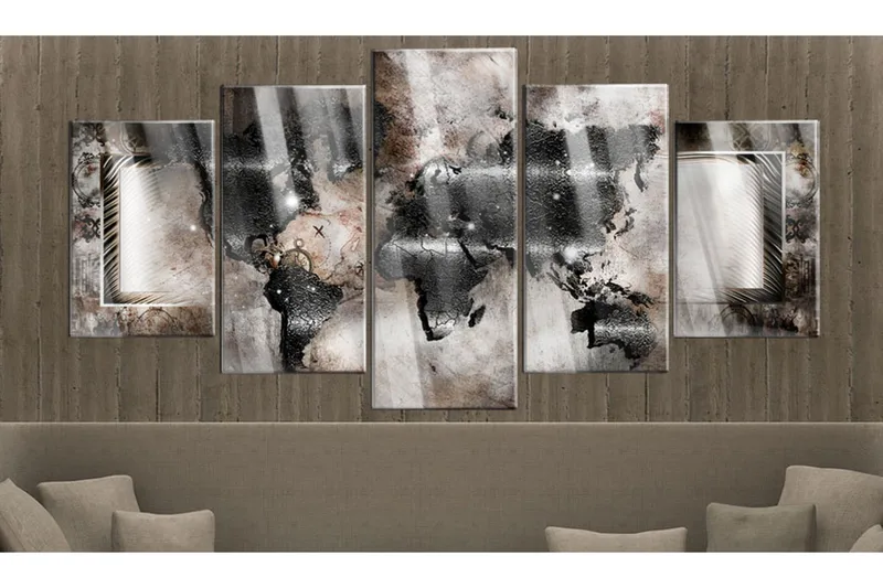 Tavla På Akryl Graphite Map 100x50 - Artgeist sp. z o. o. - Inredning & dekor - Tavlor & konst