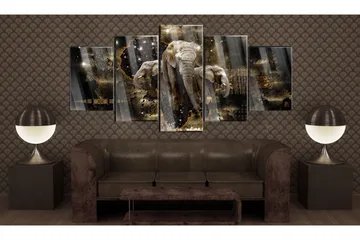 Tavla På Akryl Brown Elephants 100x50 - Artgeist sp. z o. o. - Inredning & dekor - Tavlor & konst
