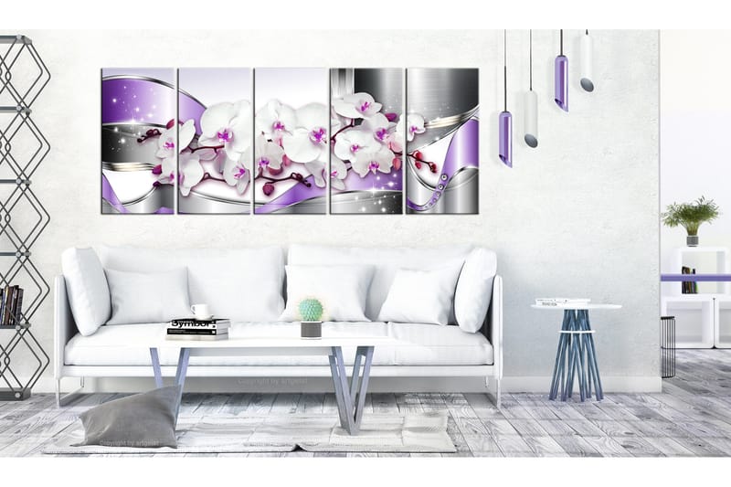 Tavla Purple Ribbons 225x90 - Artgeist sp. z o. o. - Inredning & dekor - Tavlor & konst - Canvastavla