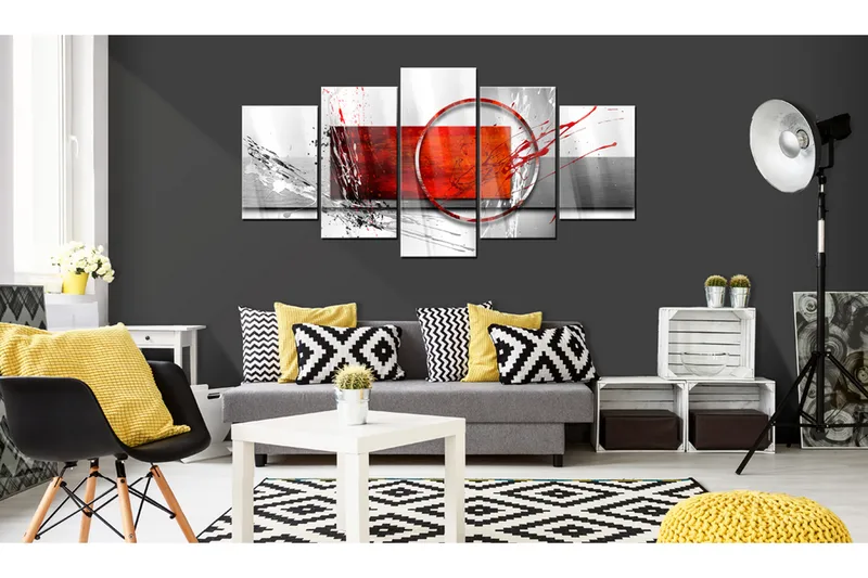 Tavla På Akryl Wintry Expression 100X50 Röd|Vit - Artgeist sp. z o. o. - Inredning & dekor - Tavlor & konst