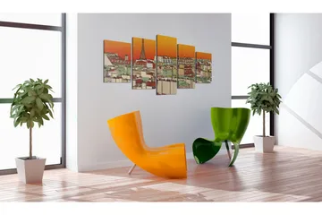 Tavla Parisian Sky In Orange Colour 200x100 - Artgeist sp. z o. o. - Inredning & dekor - Tavlor & konst - Canvastavla