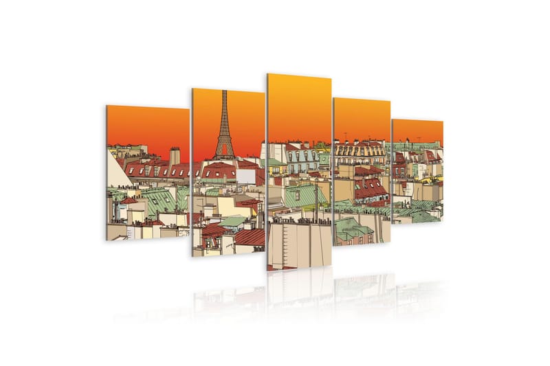 Tavla Parisian Sky In Orange Colour 200x100, Artgeist sp. z o. o.