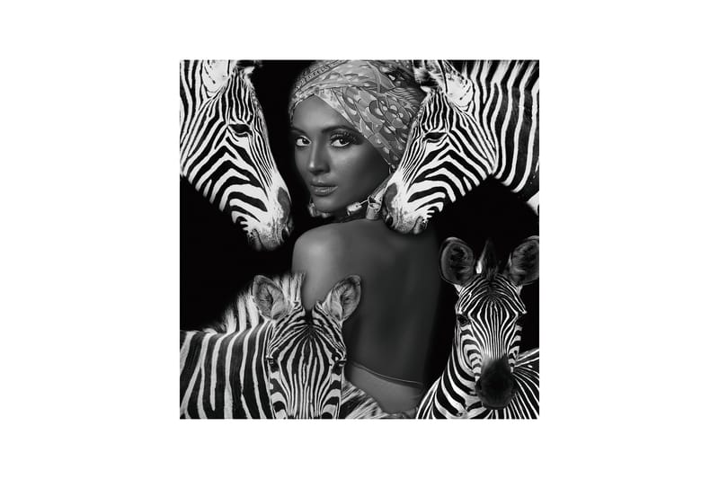 ZEBRA QUEEN Akryltavla 120x120 cm Flerfärgad - Inredning & dekor - Tavlor & konst