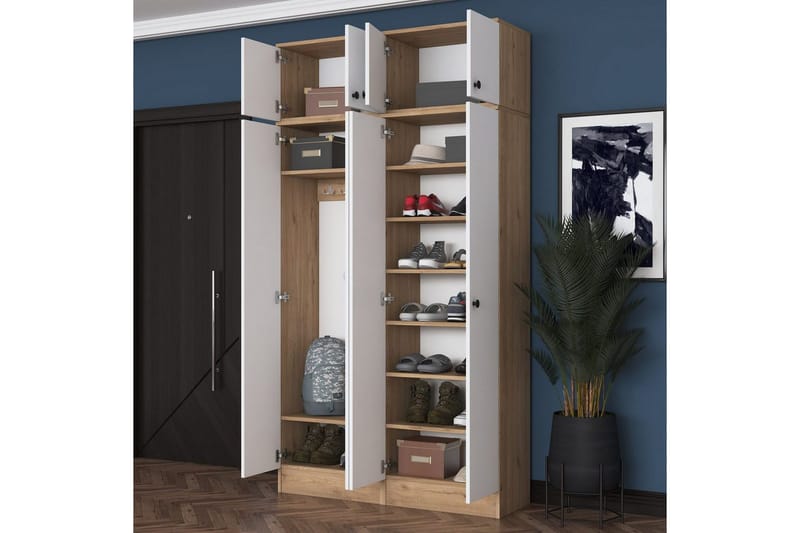 Thaven Smidesdetalj - Valnöt/Vit - Förvaring - Skåp - Garderobsskåp