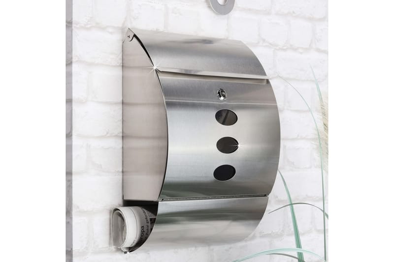 HI Brevlåda rostfritt stål 30x12x40 cm - Silver - Inredning & dekor - Trädgårdsdekoration - Postlåda & post - Brevlåda