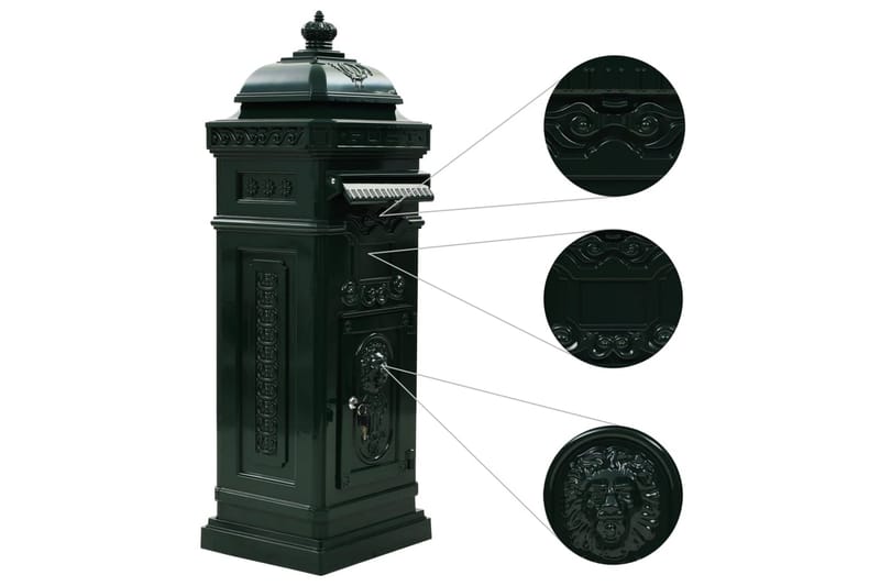 Markpostlåda vintage stil rostfri aluminium grön - Grön - Inredning & dekor - Trädgårdsdekoration - Postlåda & post - Brevlåda