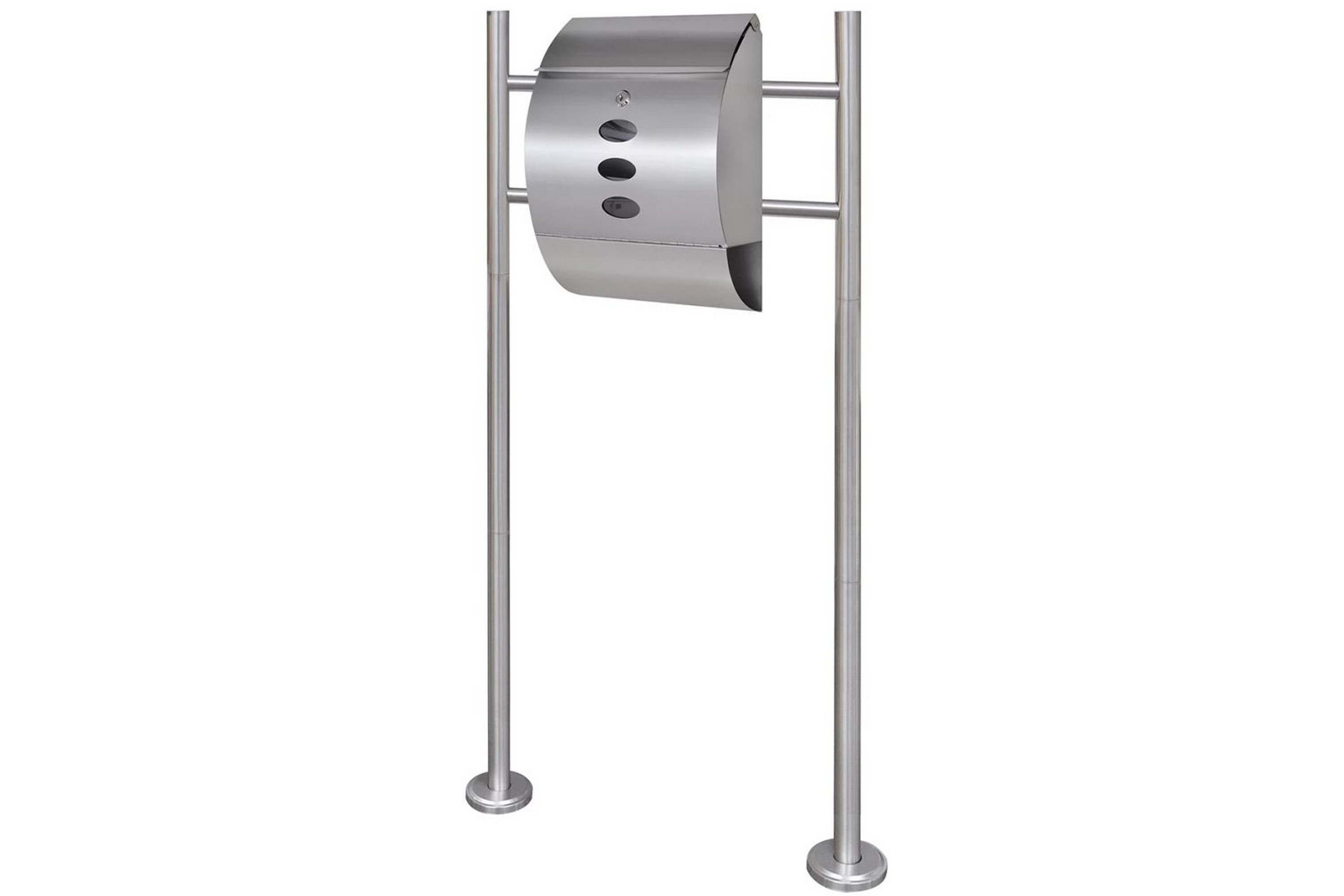 Brevlåda på stativ i rostfritt stål – Silver
