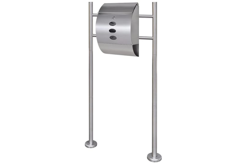 Brevlåda på stativ i rostfritt stål - Silver - Brevlåda