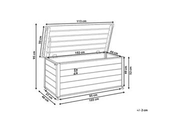 Låda Campalto Brun, 113x50x52 cm - Brun, 113x50x52 cm - Utemöbler - Dynförvaring & möbelskydd - Dynboxar & dynlådor