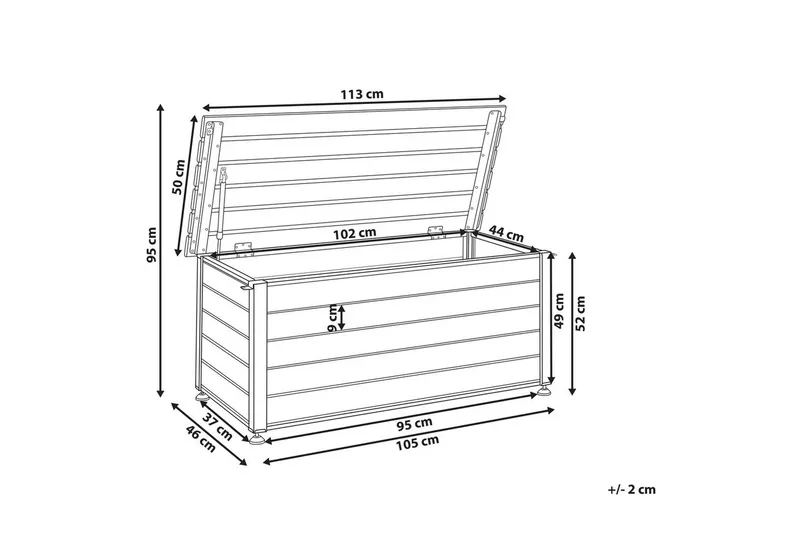 Låda Campalto Vit, 113x50x52 cm - Vit, 113x50x52 cm - Inredning & dekor - Trädgårdsdekoration - Postlåda & post - Fastighetsbox