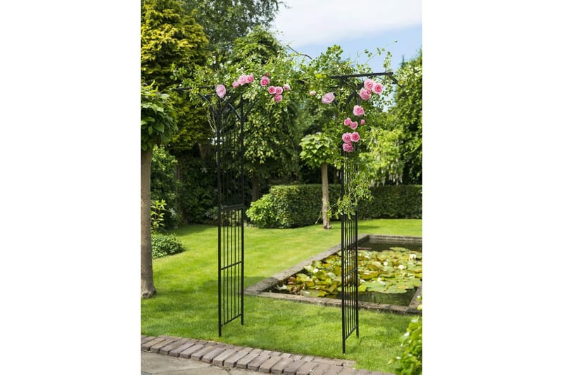 Nature Rosenbåge metall 114x66x232 cm svart - Svart - Inredning & dekor - Trädgårdsdekoration - Rosenbåge