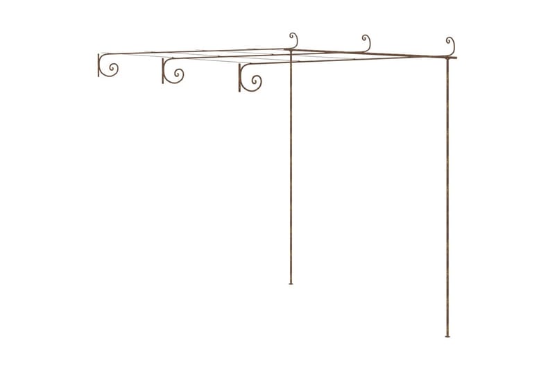 Pergola antikbrun 3x3x2,5 m järn - Brun - Rosenbåge