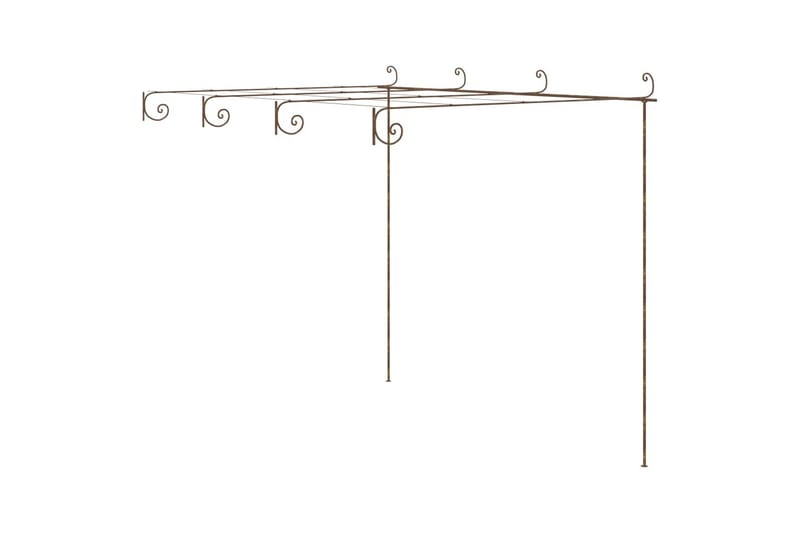 Pergola antikbrun 4x3x2,5 m järn - Brun - Rosenbåge