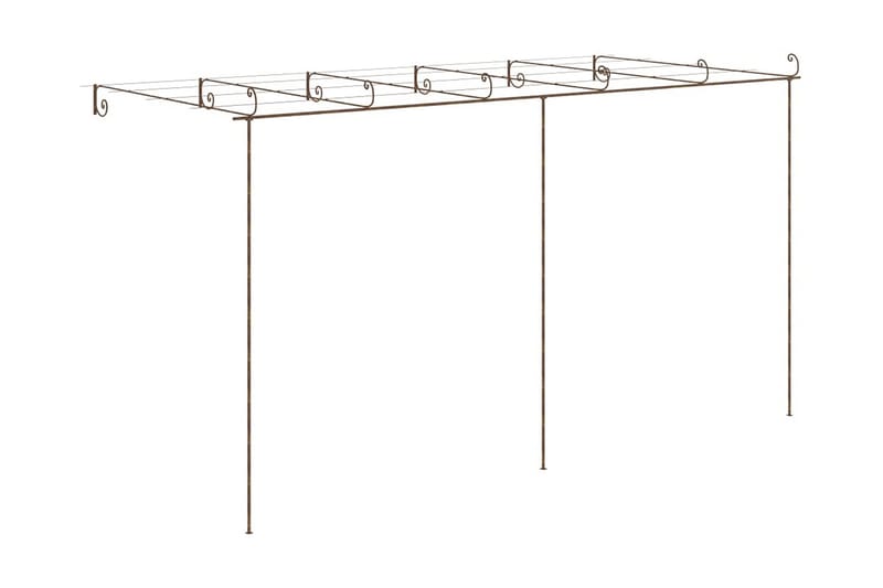 Pergola antikbrun 6x3x2,5 m järn - Brun - Rosenbåge