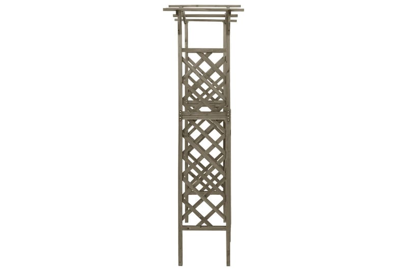 Pergola med grind 116x40x204 cm grå massivt granträ - Grå - Inredning & dekor - Trädgårdsdekoration - Rosenbåge