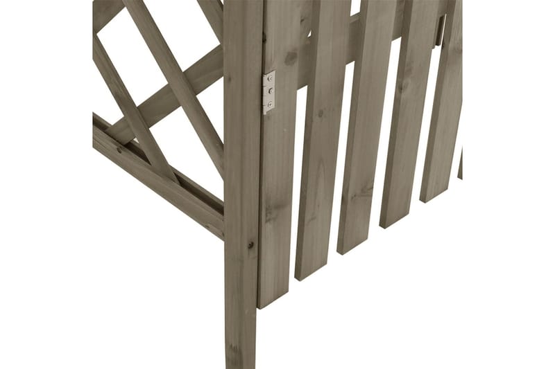 Pergola med grind 116x40x204 cm grå massivt granträ - Grå - Inredning & dekor - Trädgårdsdekoration - Rosenbåge