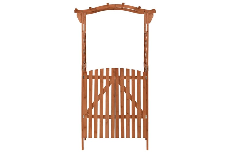 Pergola med grind 116x40x204 cm massivt granträ - Brun - Utemöbler - Övrigt utemöbler - Tillbehör - Staket & grindar