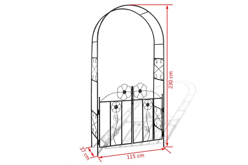 Pergola med grind - Svart - Inredning & dekor - Trädgårdsdekoration - Rosenbåge